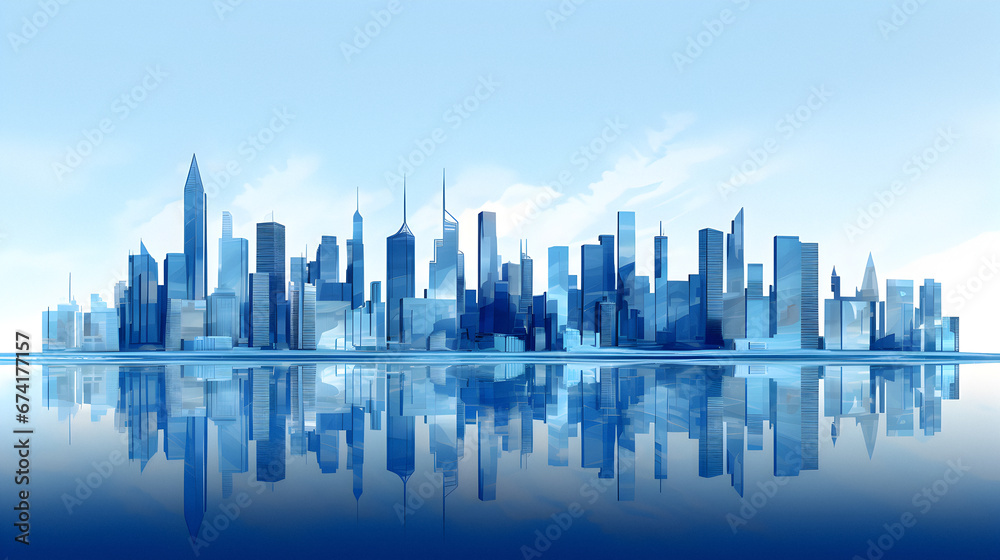 metropolis wallpaper, city skyline, business office buildings, view city, copy space wallpaper, panoramic view, Reflective skyscrapers, Business, big modern city urban landscape - obrazy, fototapety, plakaty 
