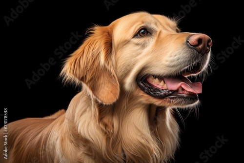 Wallpaper Mural A close up of a dog on a black background. Happy Golden Retriever. Torontodigital.ca