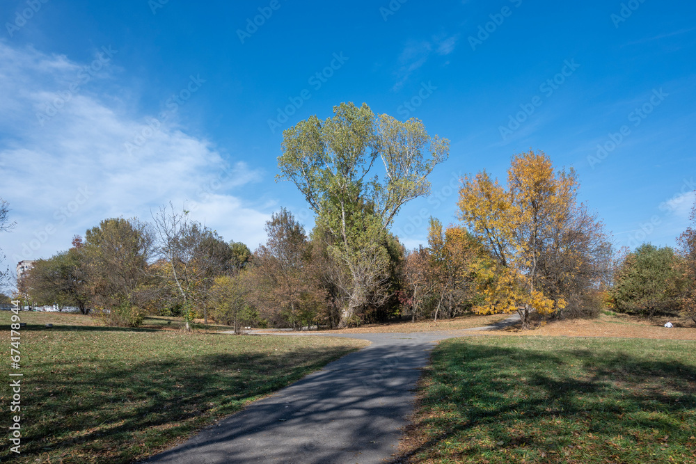 Autumn view of South Park in city of Sofia, Bulgaria Autumn view of South Park in city of Sofia, Bulgaria