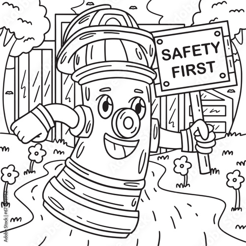 Firefighter Fire Hydrant Coloring Page for Kids
