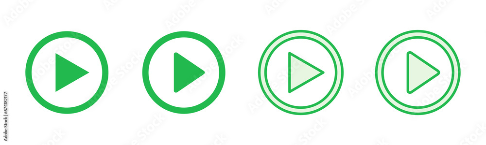 Play Icon set. Play button vector icon Play Icon set. Play button vector icon