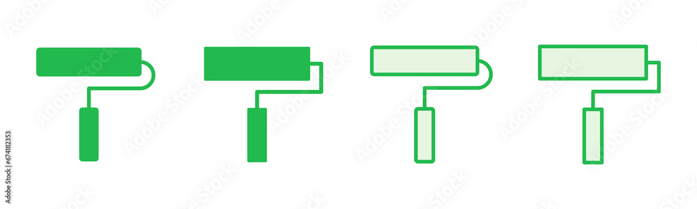 Paint icon set. paint brush icon vector. paint roller icon vector Paint icon set. paint brush icon vector. paint roller icon vector