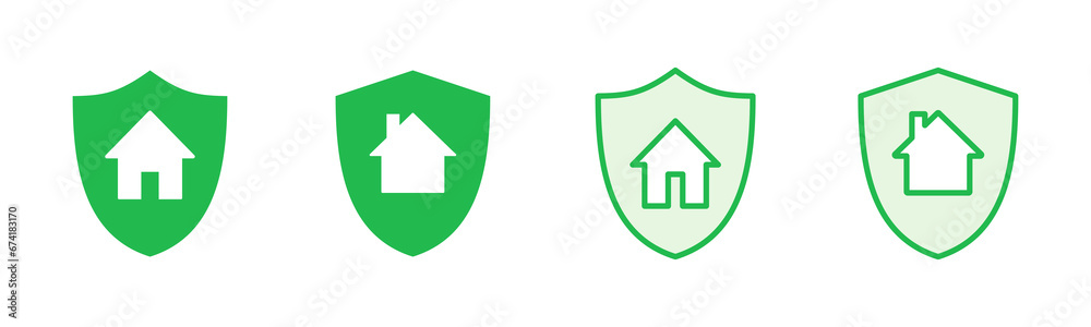 Home insurance icon set. home protection icon Home insurance icon set. home protection icon