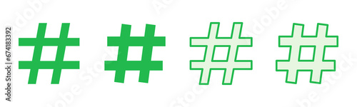 Hashtag icon set. hashtag symbol
