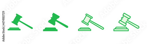Gavel icon set. judge gavel icon vector. law icon vector. auction hammer