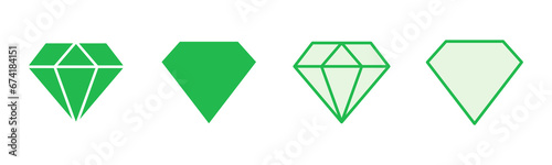 Diamond icon set. diamond gems vector icon.