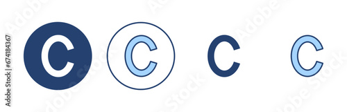 Copyright icon vector. copyright sign and symbol