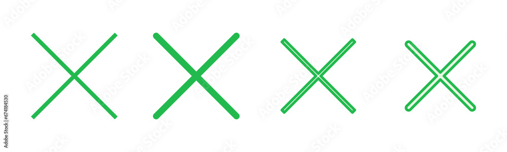 Close icon set. Delete icon vector. cross sign Close icon set. Delete icon vector. cross sign