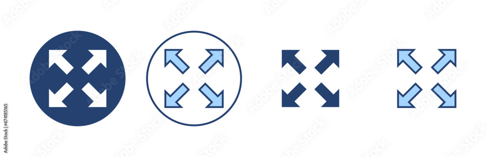 Fullscreen Icon vector. Expand to full screen sign and symbol. Arrows symbol Fullscreen Icon vector. Expand to full screen sign and symbol. Arrows symbol