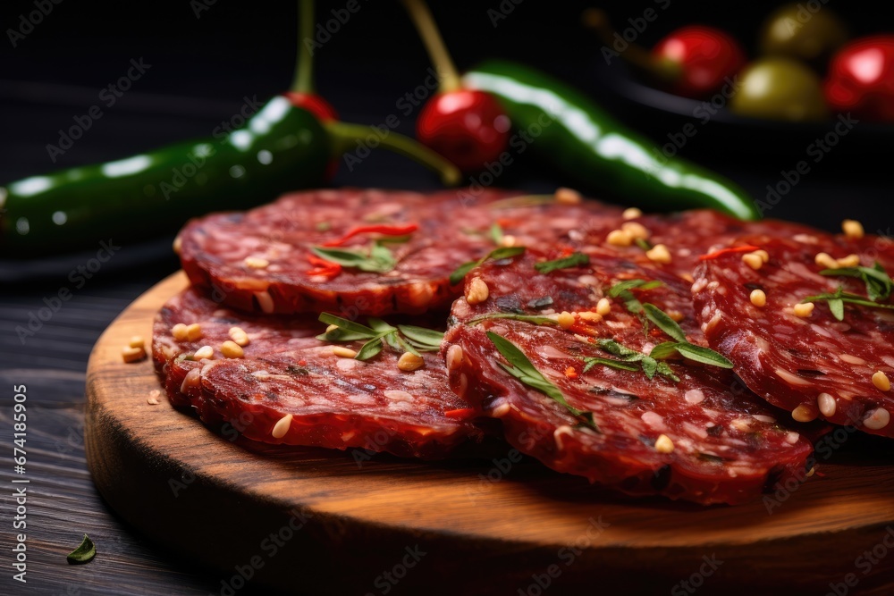Spicy salami cuts Spicy salami cuts