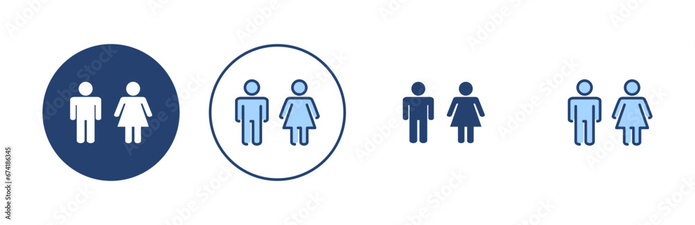 Man and woman icon vector. male and female sign and symbol. Girls and boys Man and woman icon vector. male and female sign and symbol. Girls and boys