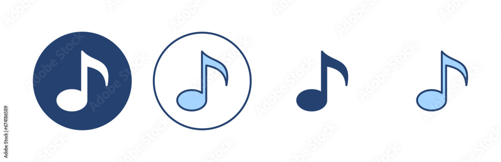 Music icon vector. note music sign and symbol Music icon vector. note music sign and symbol