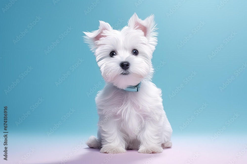Studio photograph of an adorable dog on a separate backdrop Studio photograph of an adorable dog on a separate backdrop