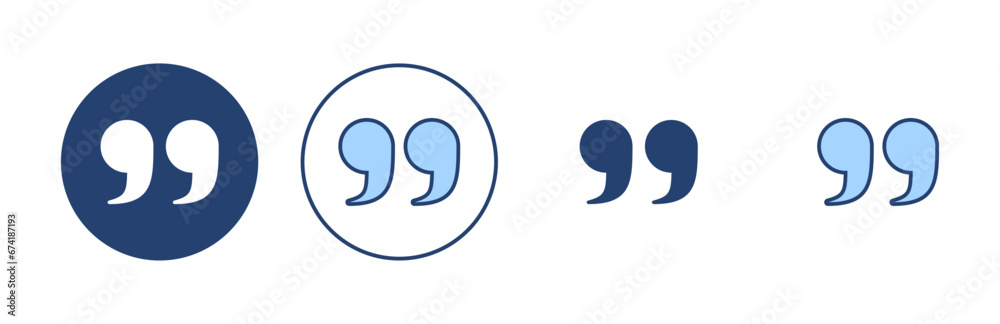 Quote icon vector. Quotation mark sign and symbol Quote icon vector. Quotation mark sign and symbol