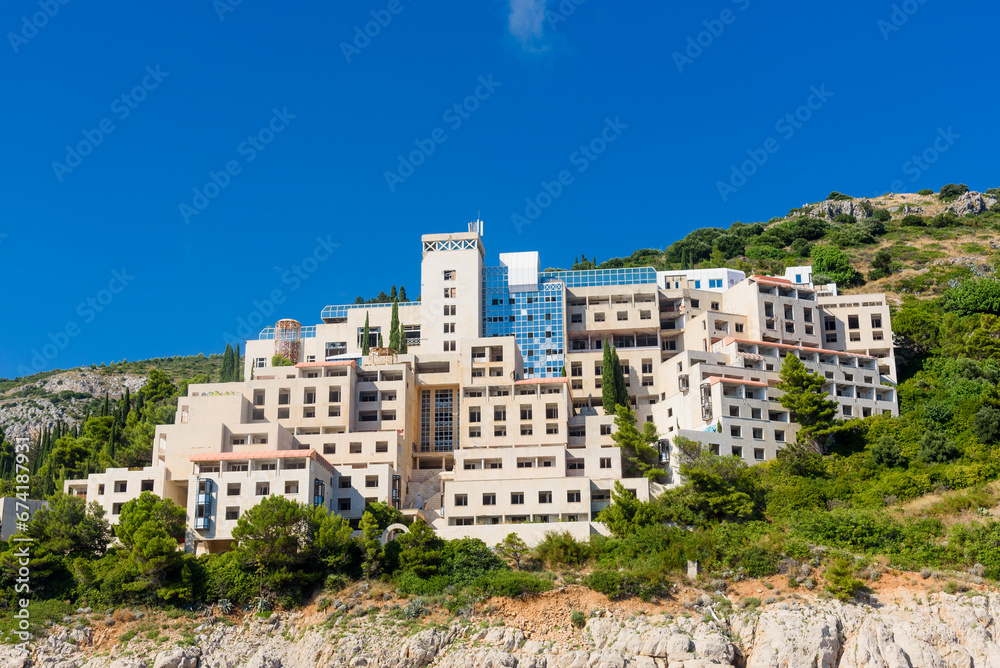 Obraz premium Dubrovnik, Croatia - August 03,2023: Hotel Belvedere in Dubrovnik, Croatia.