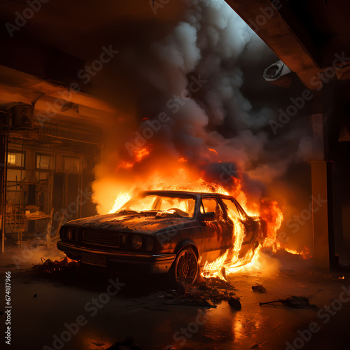 Burning Car © funway5400