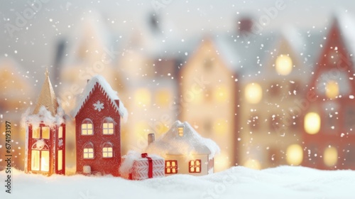 Merry Christmas and Happy New Year. Christmas house © megavectors