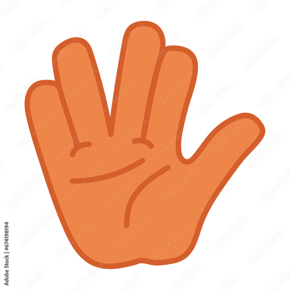 vulcan salute in orange hand vulcan salute in orange hand