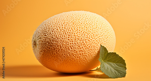 Portrait of cantaloupe. Ideal for your designs  banners or advertising graphics.