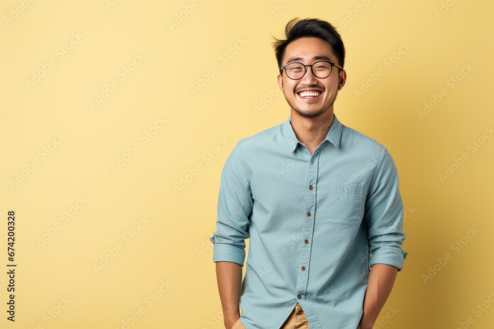 Asian man smiling standing portrait Asian man smiling standing portrait