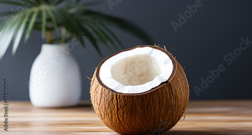 Portrait of coconut. Ideal for your designs, banners or advertising graphics.