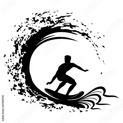 silhouette of a surfer