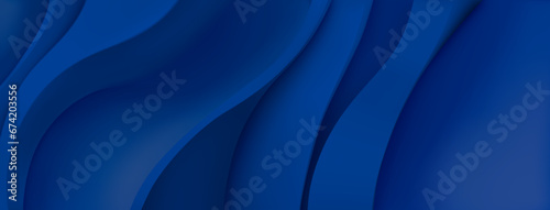 Abstract background with wavy folds in blue colors