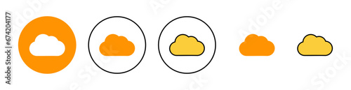 Cloud icon set for web and mobile app. cloud sign and symbol