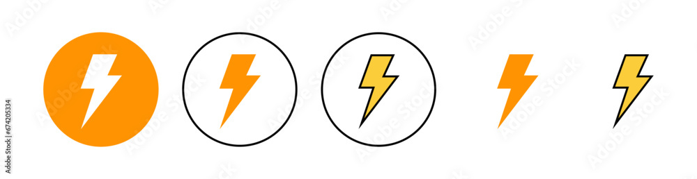 Lightning icon set for web and mobile app. electric sign and symbol. power icon. energy sign Lightning icon set for web and mobile app. electric sign and symbol. power icon. energy sign