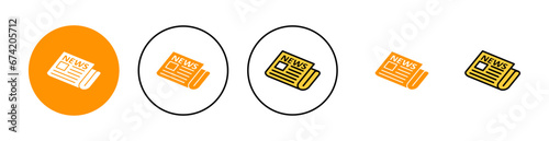 Newspaper icon set  for web and mobile app. news paper sign and symbolign