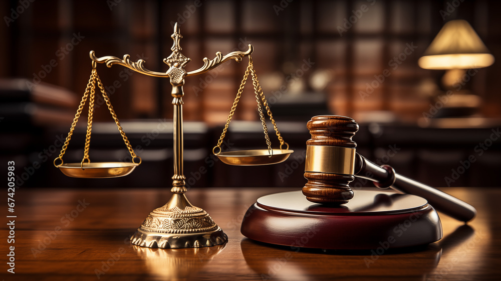 Symbol of Law and Justice: Gavel and Scale Symbol of Law and Justice: Gavel and Scale