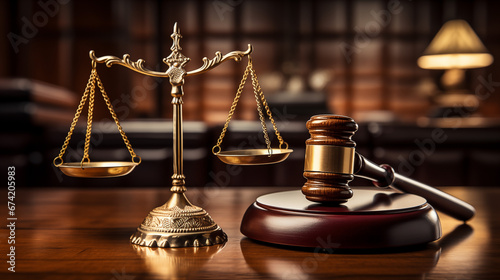 Symbol of Law and Justice: Gavel and Scale