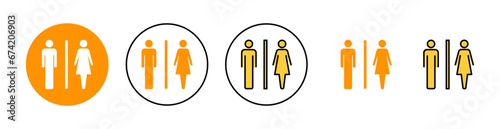Toilet icon set for web and mobile app. Girls and boys restrooms sign and symbol. bathroom sign. wc, lavatory