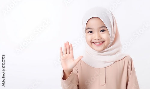 Smile asian hijab little girl
