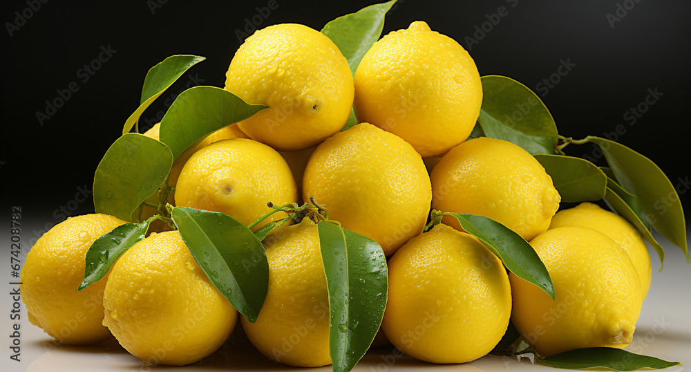 Portrait of lemons. Ideal for your designs, banners or advertising graphics.
