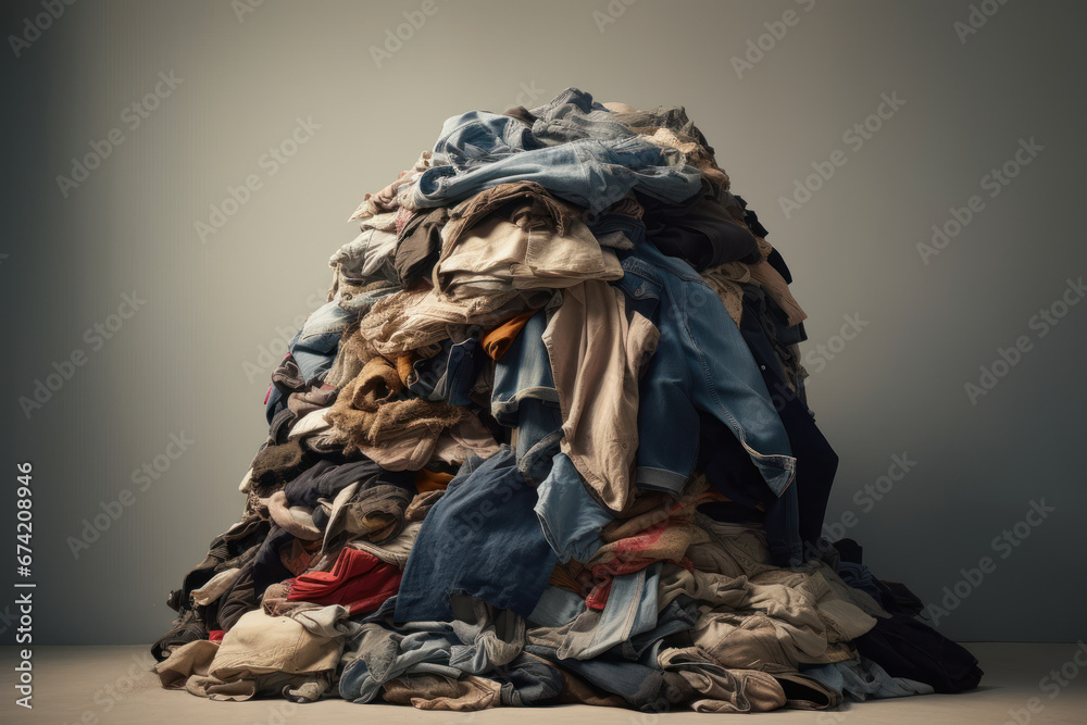 Pile of Old Clothes in a Non-Descript Room Stock Photo | Adobe Stock
