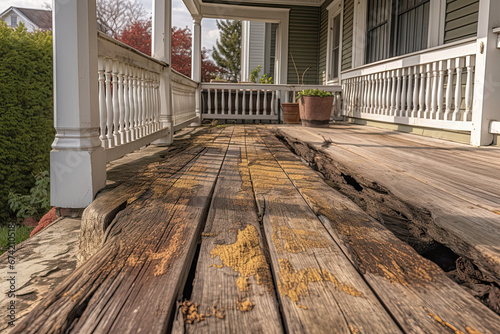 Old Wooden Porch Close Up