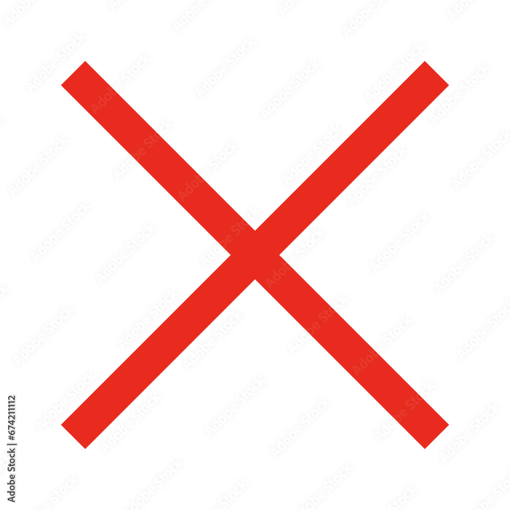 Red cross mark icon. Incorrect sign. Vector. Red cross mark icon. Incorrect sign. Vector.