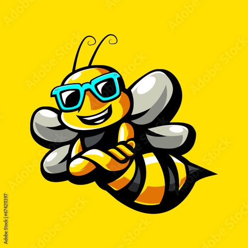 bee mascot logo