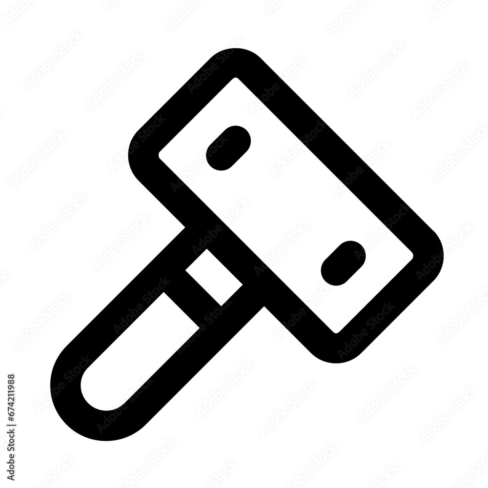wooden hammer line icon wooden hammer line icon