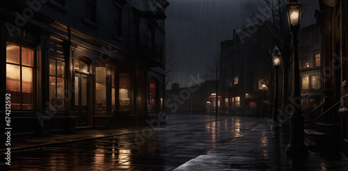 Main Street - Dark and Stormy Night photo