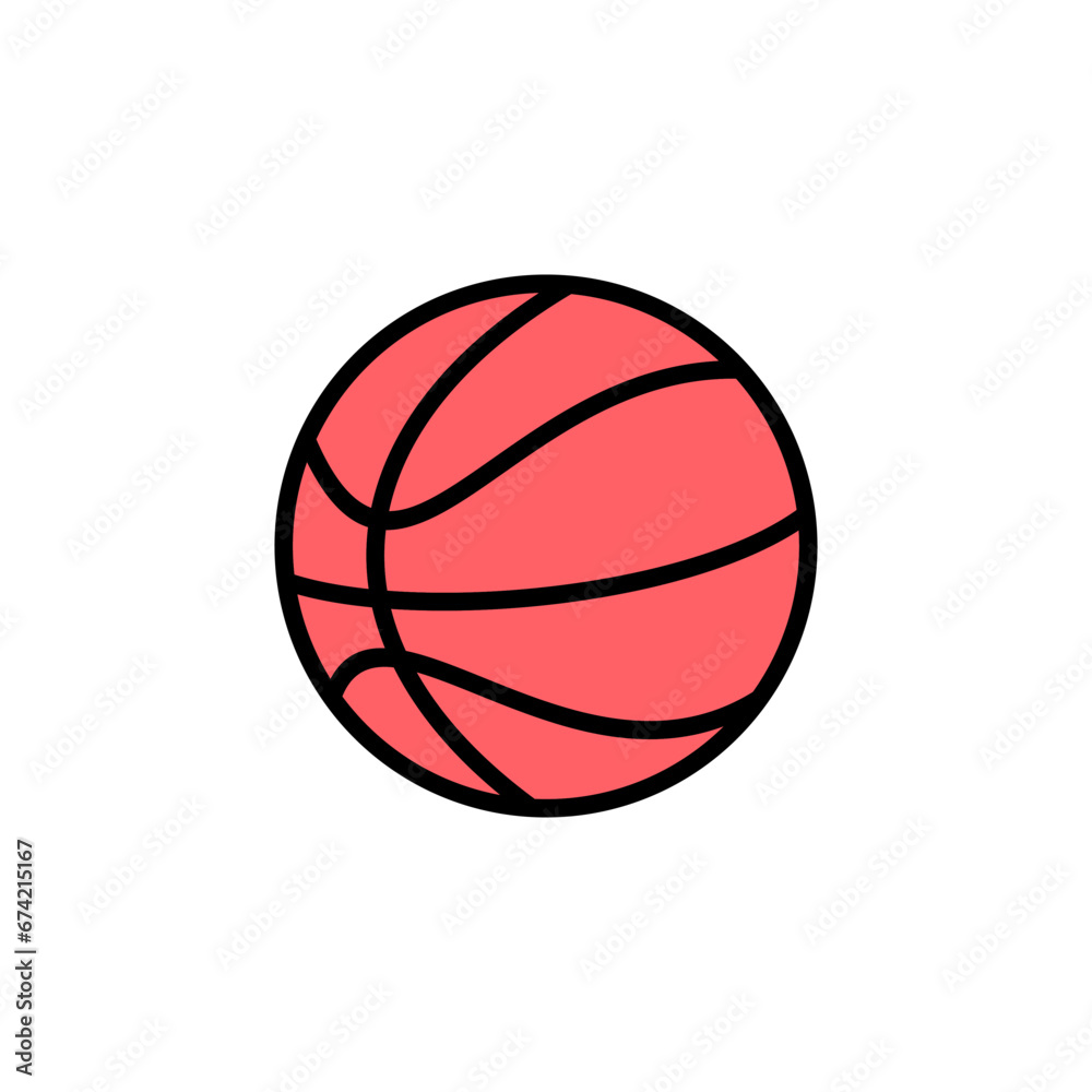 Basketball icon set illustration. Basketball ball sign and symbol