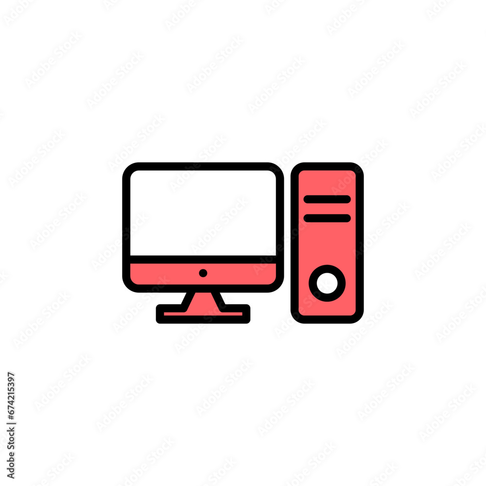 Computer icon set illustration. computer monitor sign and symbol Computer icon set illustration. computer monitor sign and symbol