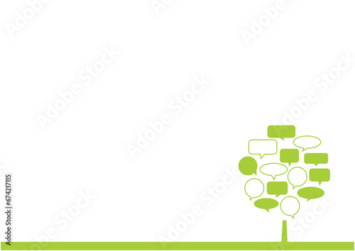 吹き出しが集まってできた吹き出しの木