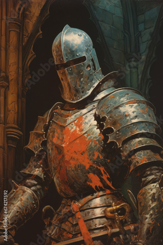 Tarnished Knight: Desolate Glimmers. , Dark Medieval Fantasy,Old School RPG Illustration
