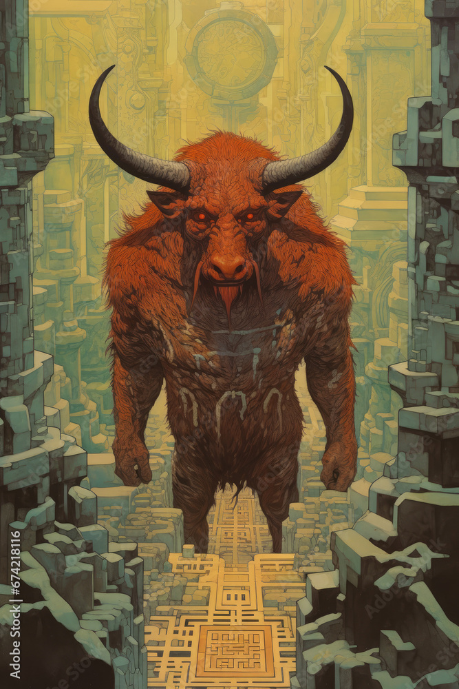 Monstrous Maze Beast
, Dark Medieval Fantasy,Old School RPG Illustration Monstrous Maze Beast
, Dark Medieval Fantasy,Old School RPG Illustration