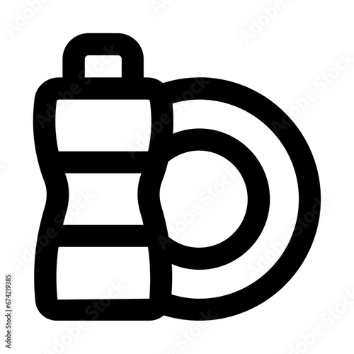 wash dishes line icon