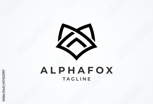 Initial A Fox logo. Letter A with fox head combination. vector illustration