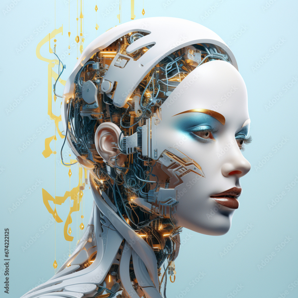 Fototapeta premium 3d render of a head, Generate AI