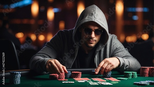 Professional Poker Player in High-Stakes Casino Tournament